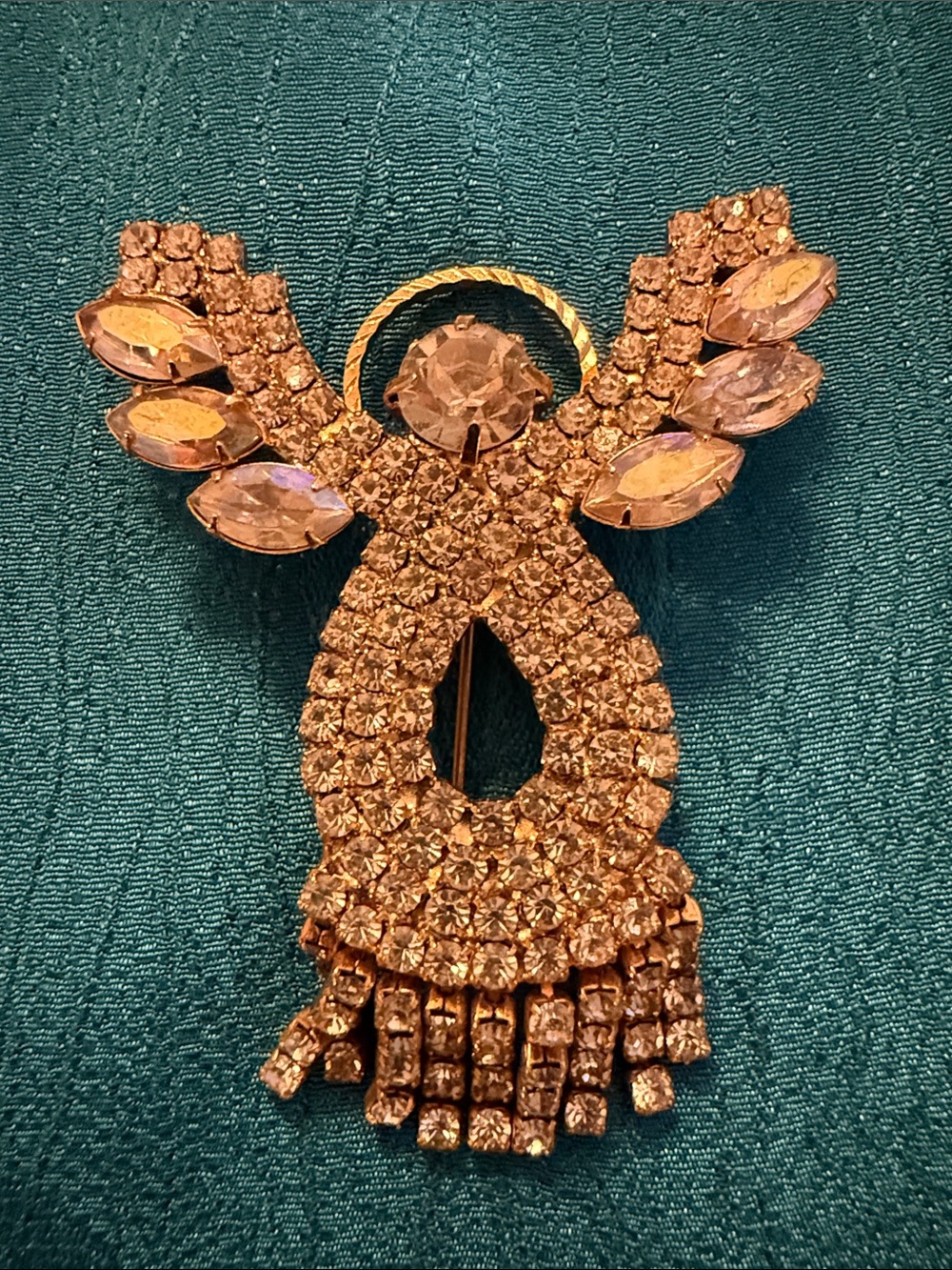 Gold Crystal Angel Wall Accent - Sparkling Home Wall Decor